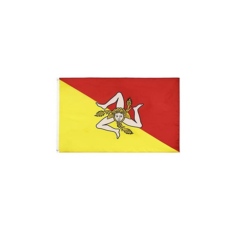 PinkDisplay Sicily Italian sicilian flags 3x5ft(90x150cm) eyelets and double stitches