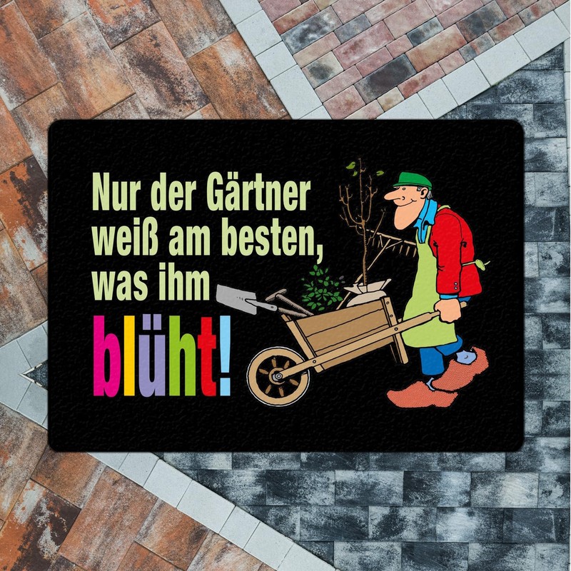 speecheese Der Gärtner weiß, was ihm blüht! Fußmatte in 35x50