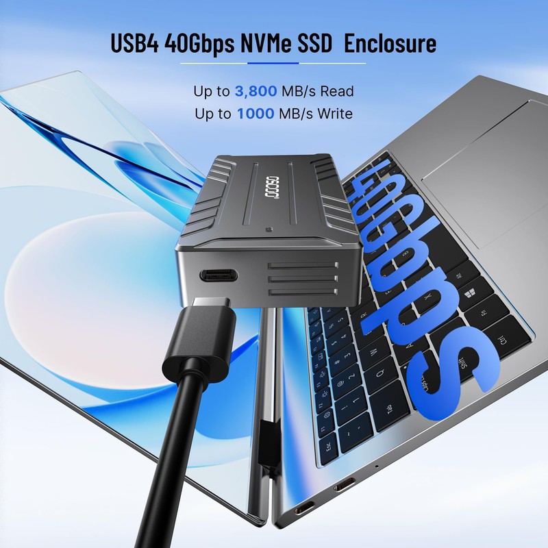 40Gbps USB4 NVMe M.2 Enclosure with Active Cooling & Silent