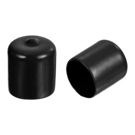 QUARKZMAN Pack of 50 Rubber End Caps 23 mm ID Rubber Caps Rubber Plugs Round Sliding Caps Chair Leg Caps Foot Caps Protective Caps End Tips Cover Plugs Plastic for Pipe Furniture Black