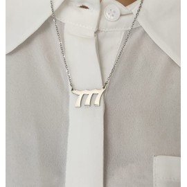 Angel Number Necklace Silver 777 Pendants Choker Numerology Jewelry Gifts for Women Men.