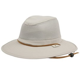 Nylon Mesh Safari Hat - Lightweight, UPF (SPF) 50+ Sun Protection, 2 1/2" Big Brim, Chin Strap (LT Gray)