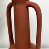 Tall Brown Vase Urn Double Handle Terracotta Roman Ceramic Flower