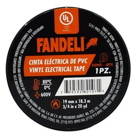 10pz Cinta Aislar Electrica Fandeli Ul 19 Mm X 18.3 M Negro