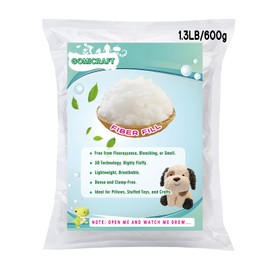 GOMICRAFT Fiberfill Stuffing for Crochet Animals, Crafts, Cushion and Clouds, Premium Quality Fiber Fill Pillow Stuffing Machine Washable Ployester. 600g/1.3lb