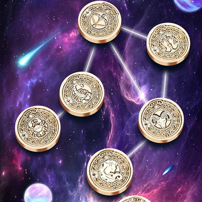 Zodiac Wax Seal Stamp Kit - 12PCS Constellations Sealing Wax