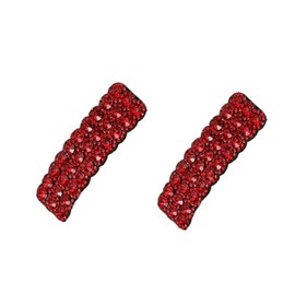 2Pcs Red Rhinestones Snap Korean Style Hair Clips,Rectangular Hairpins Shiny Luxury Hairpins Wedding Rhinestone Hair Clips,Hair Accessories BB Clip Barrettes for Women Girls