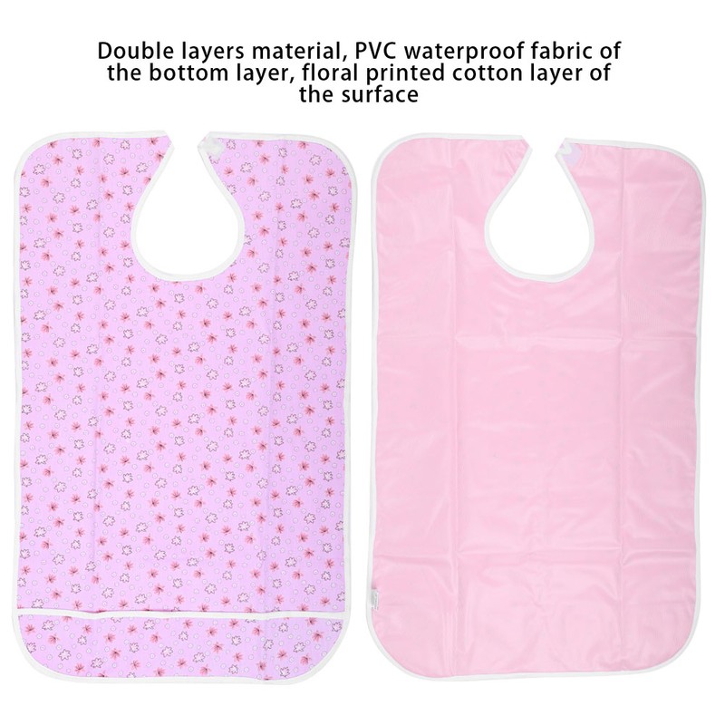Double Layers Waterproof Saliva Towel Aprons Eating Bib Dining Aid