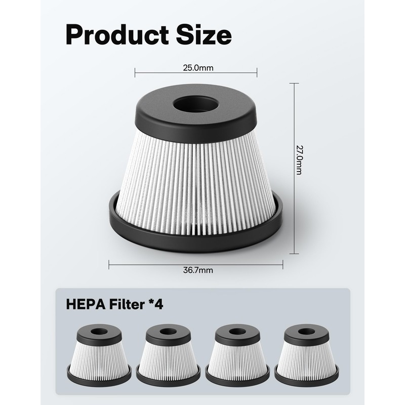 HOTO 4PCS HEPA Filters for Compressed Air Duster