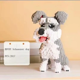 BDYDT Dog Schnauzer Micro Building Blocks Set（2817PCS） Gift for Adults and Kids