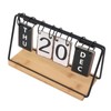 Jeanoko Desk Flip Calendar Iron Frame Wood Base Standing Perpetual