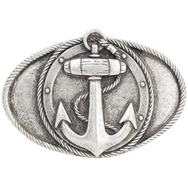 BELTINGER Anchor Belt Buckle with Rope 4.0 cm | Buckle Interchangeable Buckle Belt Buckle 40 mm Solid | Interchangeable Belt up to 4 cm, Antique silver