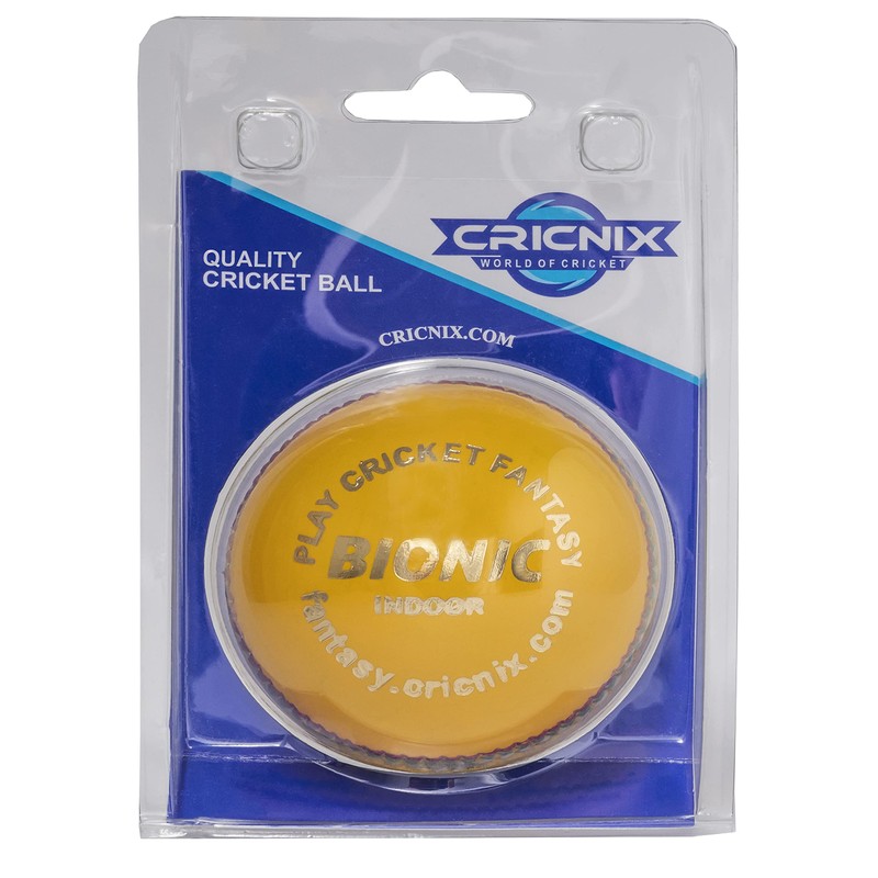 Cricnix Cricket Ball Bionic Indoor Leather Yellow Balls 110g (3-Pack)