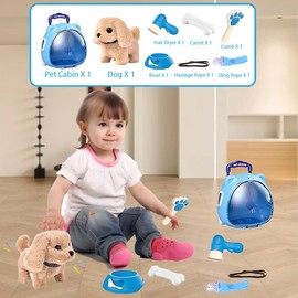 Plush Toys Hopping Easter Stuffed Bunny with Sounds,Wiggling Ears,Jumping,Twitching Mouth and Nose,Easter Basket Stuffer Decor School Prize Birthday Gift for Kids (Dog Toys)