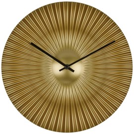 TFA Dostmann Rococo 60.3031.53 Analogue Designer Wall Clock Modern Fan Look Extravagant Golden Dial Quartz Clock Gold