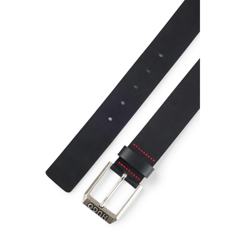 HUGO Men's Gelio-C Sz40 Leather Belt with Pin Buckle and