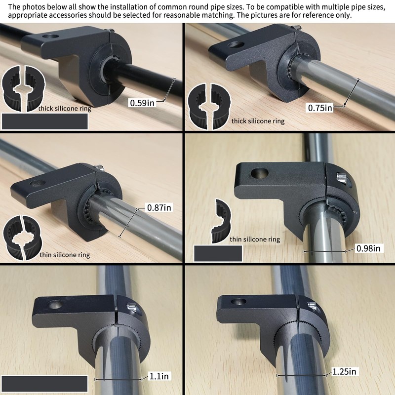Motorcycle Bull Bar Mounting Bracket 2PCS Horizontal Light Mount Clamp