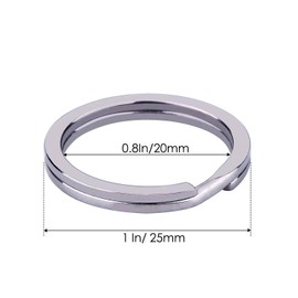 HeeYaa 10 Pieces of 1-inch Flat Key Rings - Metal Keychain Rings, Split Keyrings, Flat O-Ring for Home, Car, Office Keys Attachment (Silver)