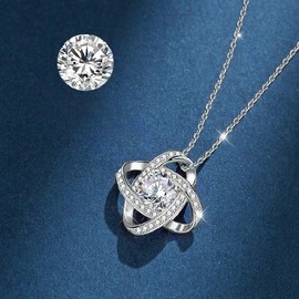 Lorram - Elegant S925 cross chain with open knot diamond pendant in S925