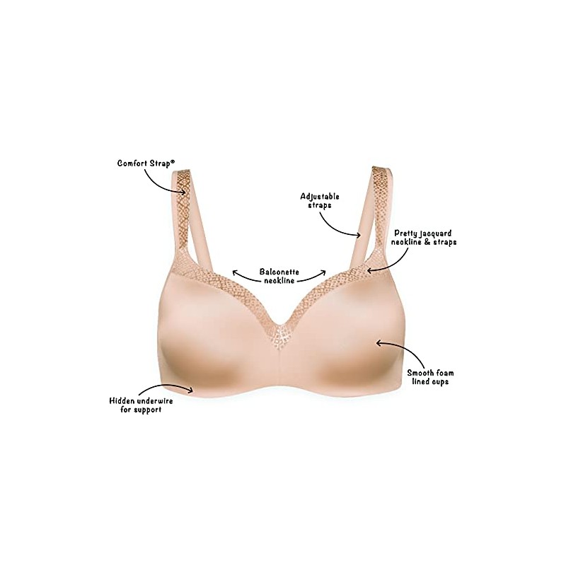 Playtex Women's Secrets Body Revelations Underwired Bra Solid, Opaque, Skin-Coloured,