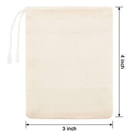 Boao 50 Pcs Cheese Cloth Tea Bags 4 x 3 Inch for Straining Reusable Tea Filter Loose Empty Soup Spice Bags for Cooking Cold Brew Coffee Muslin Strainer