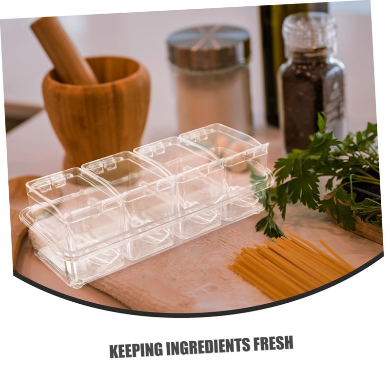 LABRIMP 2 Sets Clear Spice Jars with Lid Spoon Space