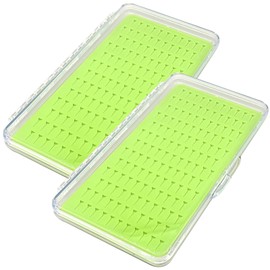 2 Pcs Fly Fishing Tackle Boxes, 143 Slots Waterproof Fly Boxes, Transparent Cases for Efficient Storage, 7.5×4.3×0.6"