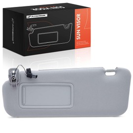 A-Premium Left Driver Side Sun Visor with Mirror - Compatible with Mazda CX-9 CX9 2010 2011 2012 2013 2014 2015, with Light, with Sliding Sun Visor Extension, Gray, Replaces TDY1‑69‑320, TDY169320