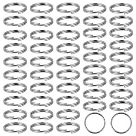 50pcs 10mm Mini Split Jump Ring with Double Loops Round Edge Key Chain Rings Small Open Jump Rings Metal Rings Connectors for Jewellery and Crafts Making, Silver