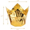 EUSOAR Disposable Baking Cups, 3.5 Ounce 100pcs Gold Tulip Aluminum