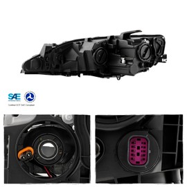 AKKON - Fit 2017 2018 2019 2020 Chrysler Pacifica 17-20 Halogen Type w/Low Quad Lamp Chrome Trim Headlight Headlamp OE Style Passenger Side Assembly