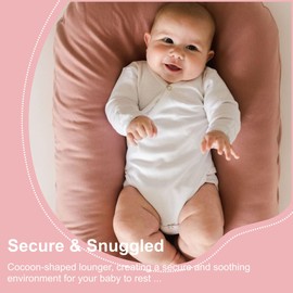 CooCooBaby Infant Lounger, Baby Nest Cover for Baby Girls & Boys, Newborn Essentials for Baby 0-12 Months, 100% Cotton Breathable (Mistyrose)