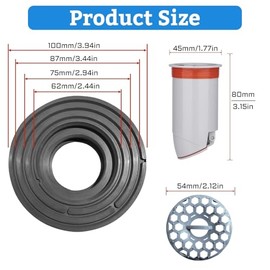 Odor-Proof Shower Drain Plug - Backflow Preventer with Magnetic Closure Valve, Hair Catcher, and Silicone Reducer Ring, Fits 1.9''-3.9'' ID Drains, Sewers, and Pipes