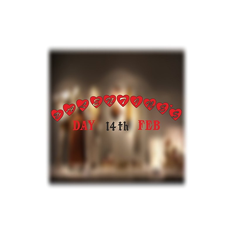 Valantines Day Large Window Sticker Removable 14 Pieces Kit Vinyl