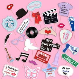 31pcs ERAS Party Photo Booth Props, Signs for Era Party Backdrop and Selfie Station, Bachelorette Backdrop, Concert Birthday Party Photo Booth, Birthday Background Decorations