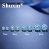 Shuxin Unisex Silver Stud Earrings, 925 Sterling Silver And Cubic