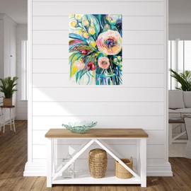 Fine Art Canvas Pink Delights I Canvas Wall Decor by Artist Jeanette Vertentes for Living Room, Bedroom, Bathroom, Kitchen, Office, Bar, Dining & Guest Room - Ready to Hang - 24 in x 32 in