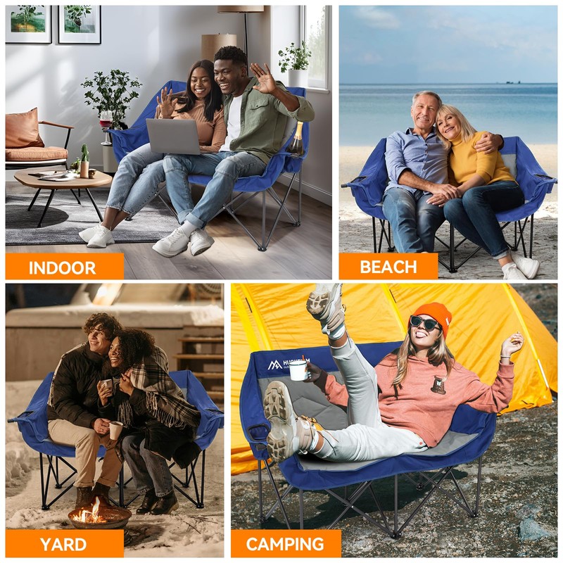 Double Camping Chairs Oversized Loveseat - 2 Person Camping Chair