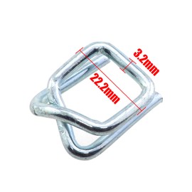 ZQIY 50 Packs Heavy Duty Wire Buckles 0.5 inch Silver Steel Wire Packing Retractable Clip for Polypropylene Strapping Braided Rope