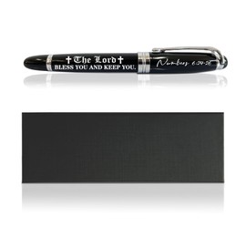 ZPPRJF Christian Pen with Bible Verse Numbers 6:24- The Lord Bless You and Keep You, Ballpoint Pen Gift, Religious Pen Gift for Women Men, Black Stylish Classic Ballpoint Pen in Matching Gift Case