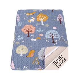 Padded Travel Cot Sheet Fitted 95x65 cm, Breathable Thick Baby Cot Bed Sheets Cot Mattress Protector, Quilted Cot bed fitted Sheet Foldable Mattress Pad, Soft Travel Cot Topper Cover