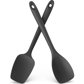 U-Taste Espátulas de silicona resistentes al calor hasta 600 °F: espátula de silicona flexible para hornear y cuchara para cocinar, utensilios de cocina suaves y sin costuras para servir, raspar y