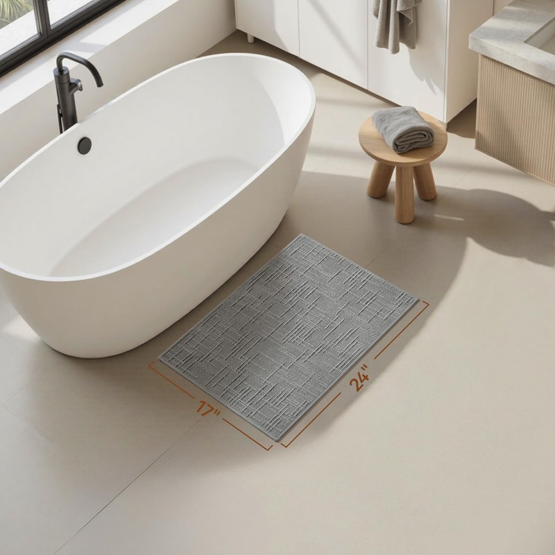 AMOAMI Bath Mat Non Slip Super Absorbent Quick Dry Bath