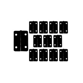 QCAA Solid Brass 180 Degree Mini Hinges, Jewery Box, Cabinet Butt Hinge, 36mm x 25mm(1.41" x 1"), Matte Black, Made in Taiwan, 6 Pair