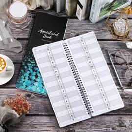 Poluma Salon Appointment Book - 11.5" x 4.7", 2 Columns, Undated, 6 AM - 9 PM, Twin-Wire Binding, 200 Pages, Hair Stylist - Black