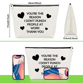 Gevody Funny Colleague Gifts Makeup Bag Thank You Gift for Coworker Friends Female Bestie Cosmetic Bag Funny Birthday Farewell Retirement Present for Women Boss Lady Going Away Leaving Travel Pouch