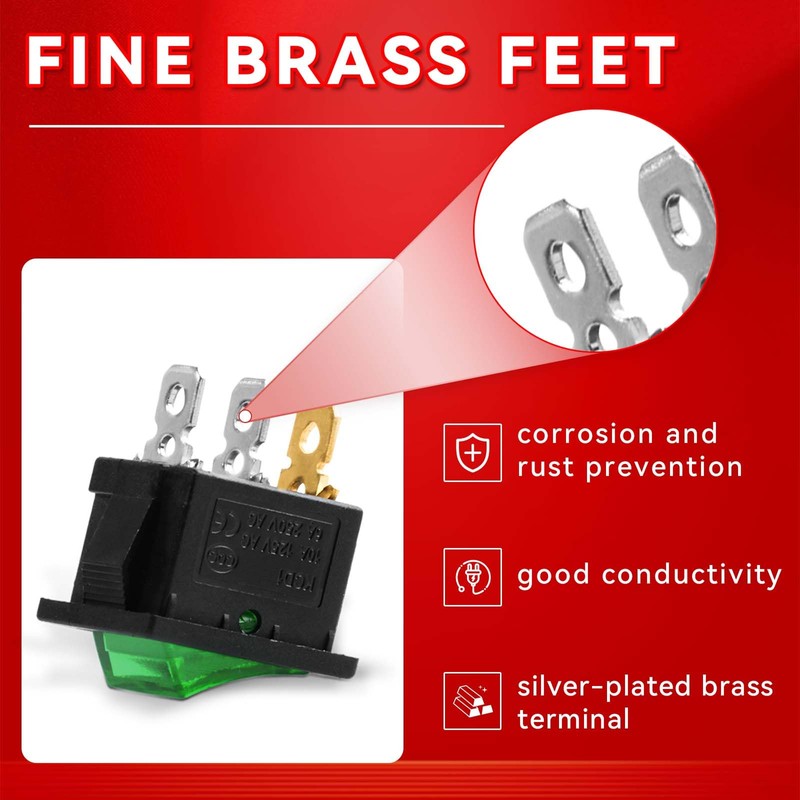 10pcs On Off Switch 2 Position 3 Pin,Snap-in Boat Toggle