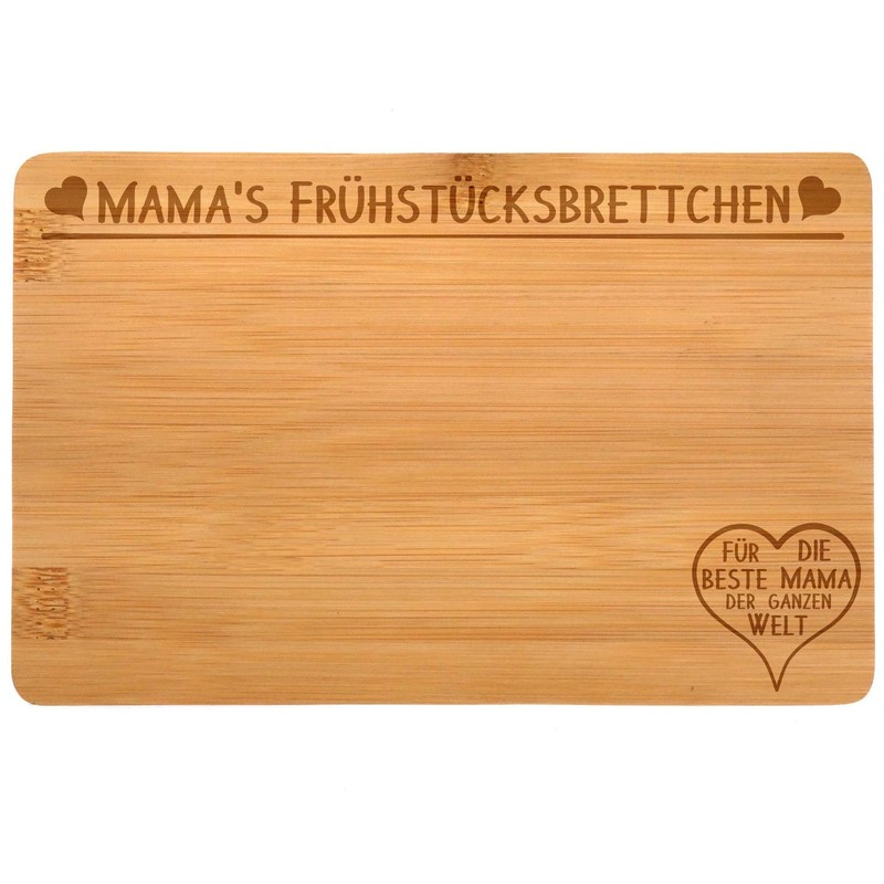 Samunshi® Wooden Board with Engraving Mama's Breakfast Board Bamboo Board