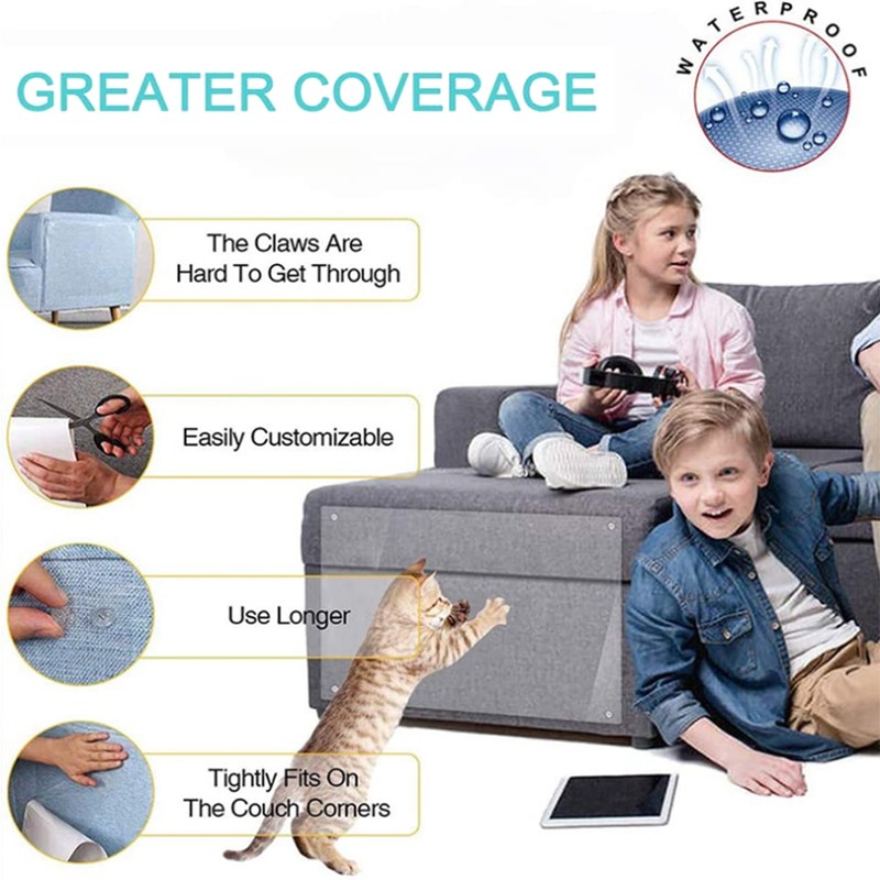 8pcs Cat Scratch Furniture Protector Pad Pet Couch Protector Cat