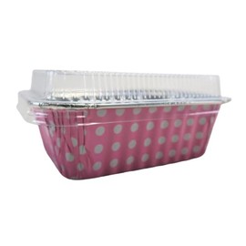 KitchenDance Disposable Aluminum Mini 6 ounce Individual Sized Loaf Pans #4004 Color & Lid Options